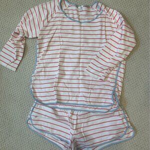 Lake Pajamas Pima Long-Short Set in Sorbet (Pink/Blue - size S)